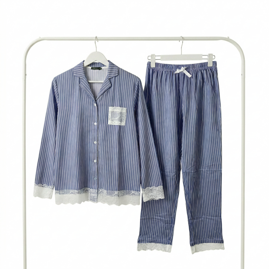 Pyjama TRESS Femme Rayé – Importé d'Espagne 🇪🇸– PG237247 – Bleu