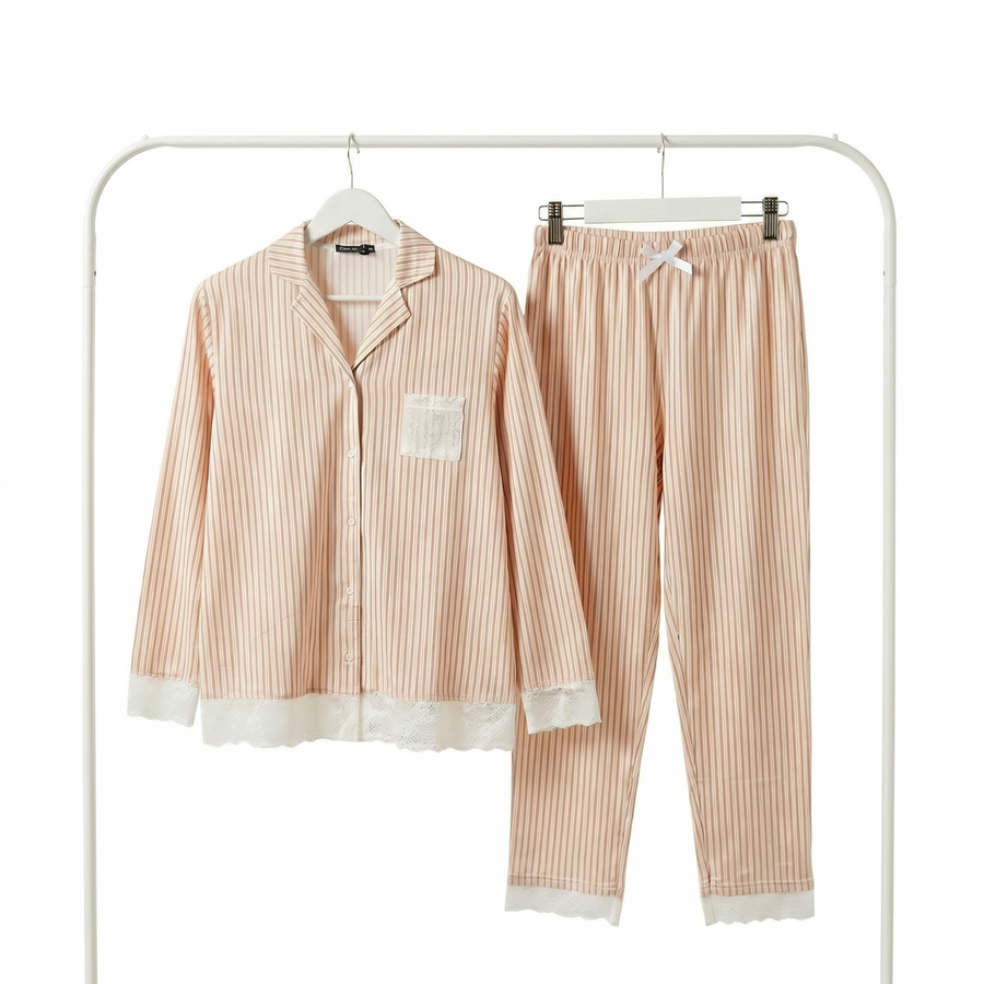 Pyjama TRESS Femme Rayé – Importé d'Espagne 🇪🇸– PG237247 – rose