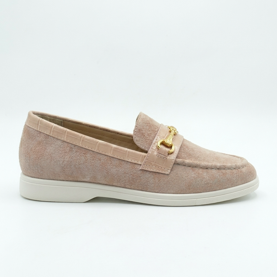 Mocassin Femme Cream Beige Touche Croco – Importé d’Espagne 🇪🇸