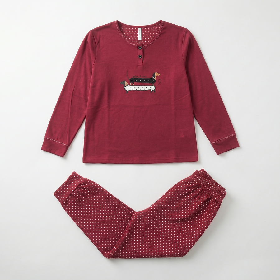 Pyjama Femme Confort Bordeaux – Importé d’Espagne 🇪🇸