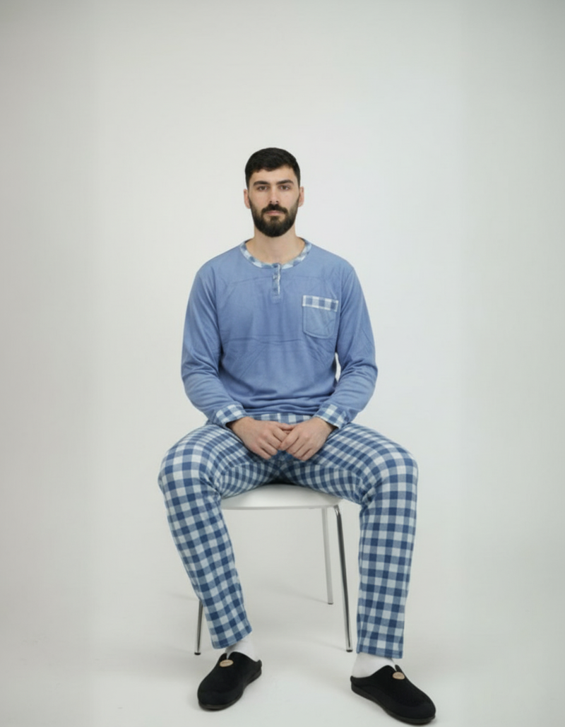 Pyjama Homme Hiver Doux & Chaud – Bombas Espagne - (KF 34)