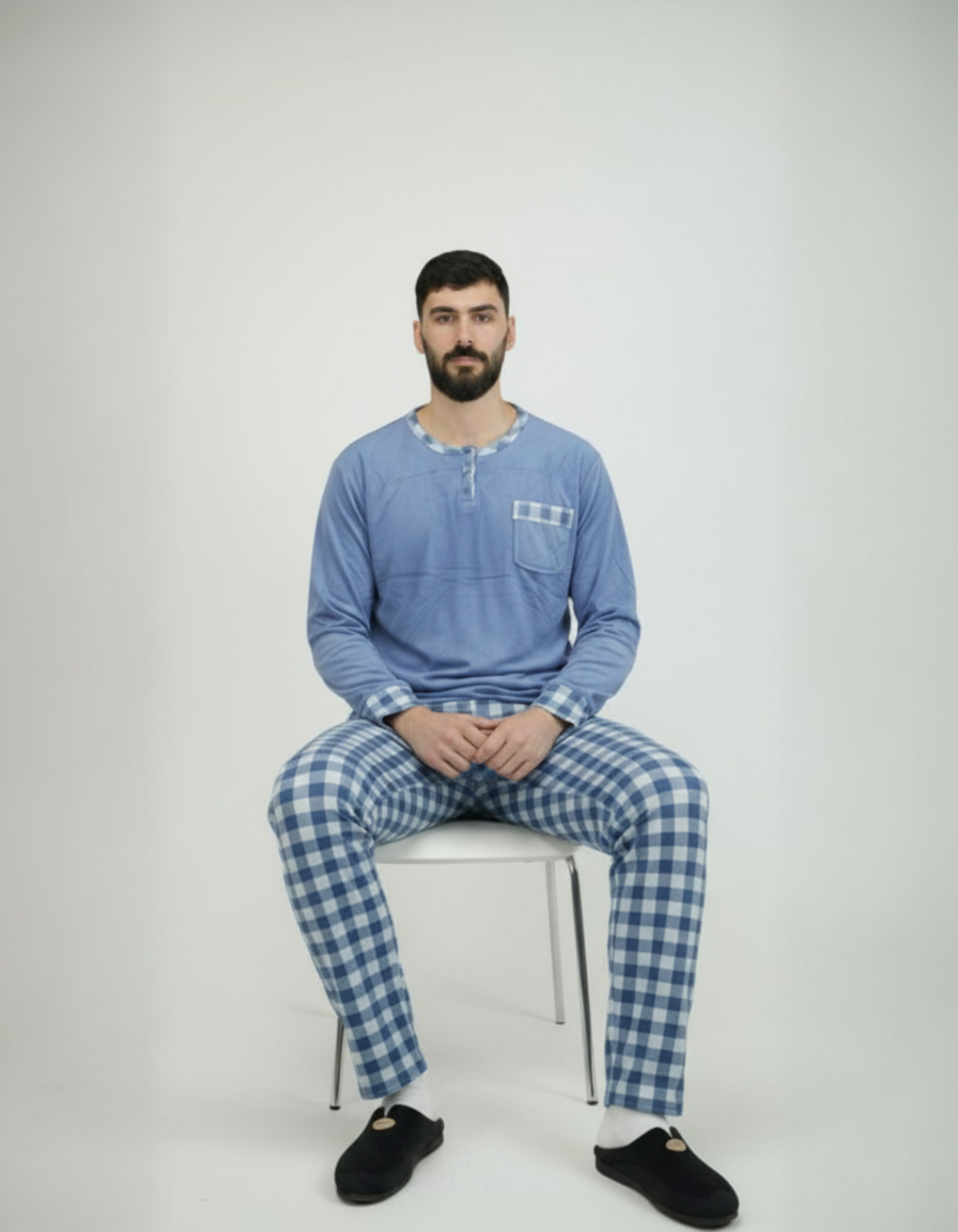 Pyjama Homme Hiver Doux & Chaud – Bombas Espagne - (KF 34)
