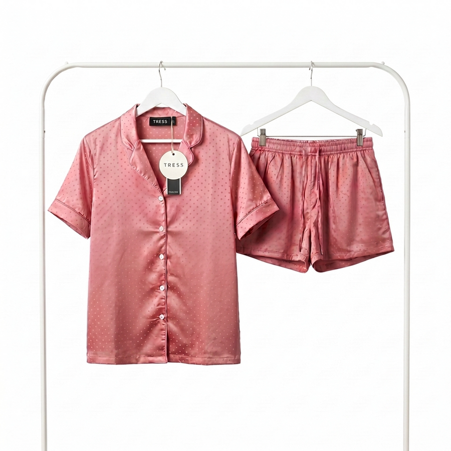 Pyjama Femme Rose Satiné – Importé d’Espagne 🇪🇸