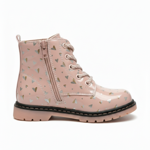 Bottines Fille Roses Motifs Cœurs – Importées d’Espagne 🇪🇸