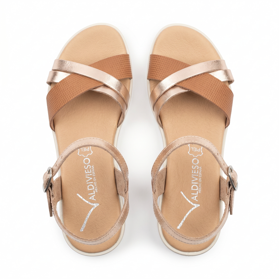 Sandales Femme VALDIVIESO – Fabriquées en Espagne 🇪🇸 – Gold