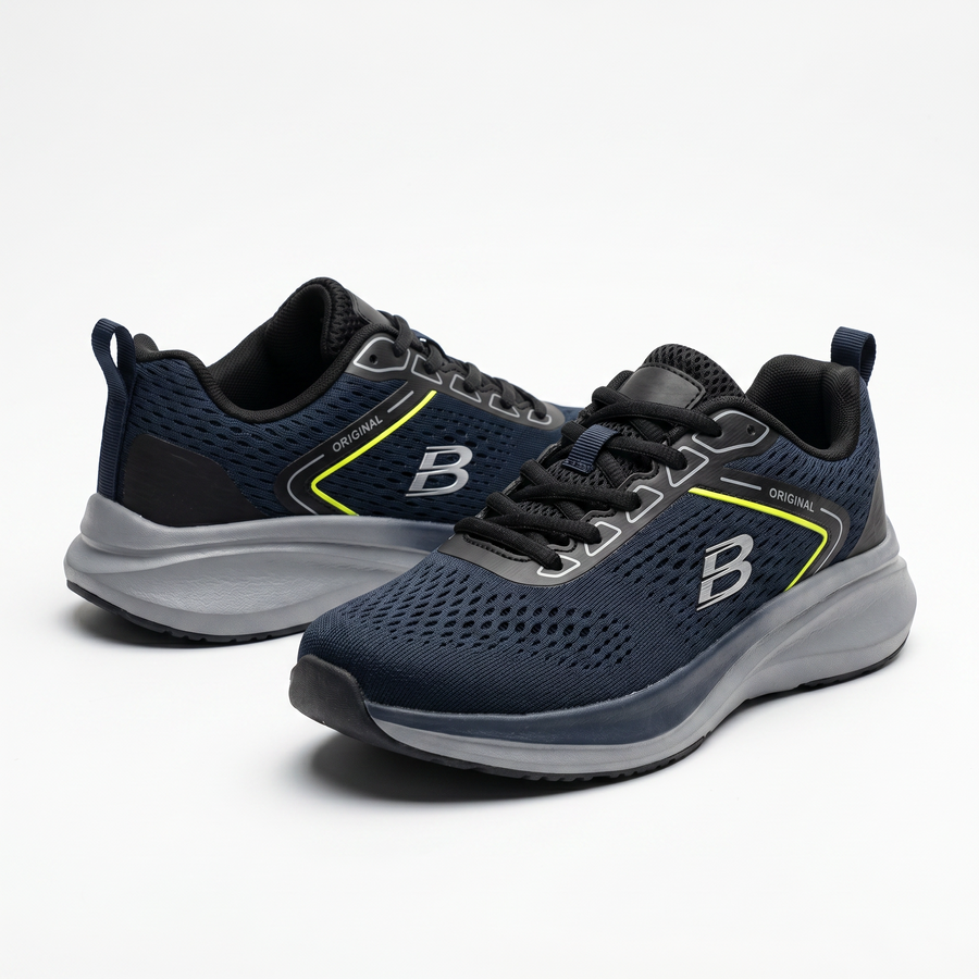Sneakers Homme Sport – Double Memory Wide Fit – Importées d’Espagne 🇪🇸 – Bleu Marine