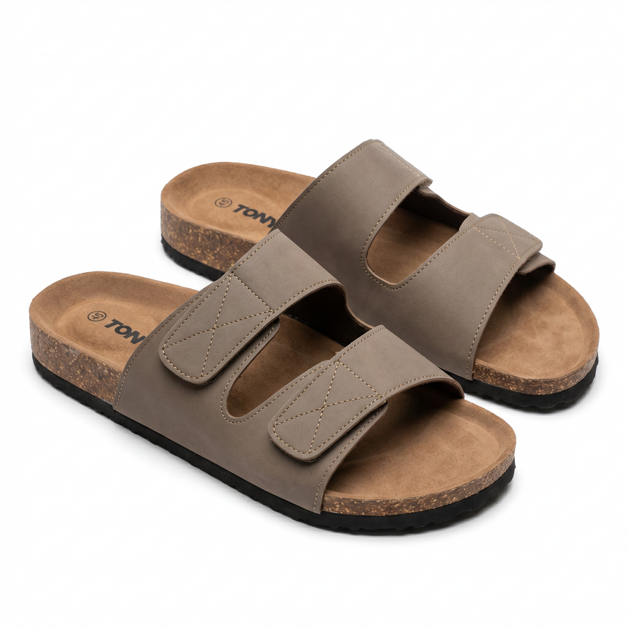 Sandales Homme Doubles Brides Ajustables – Importées d’Espagne 🇪🇸  – Beige