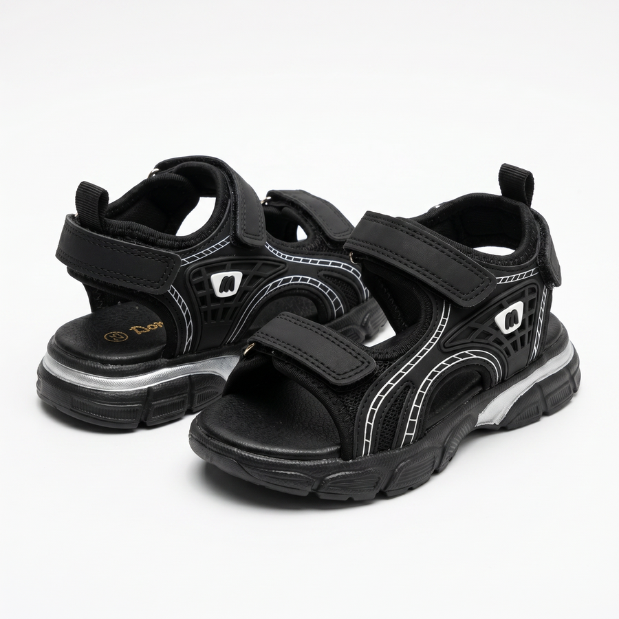 Sandales Garçon Sport Chic Noires – Importées d’Espagne 🇪🇸