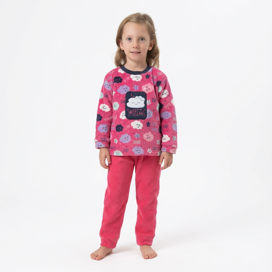 Pyjama Fille Polaire Hiver « SHINE »  | Fabriqué en Espagne 🇪🇸