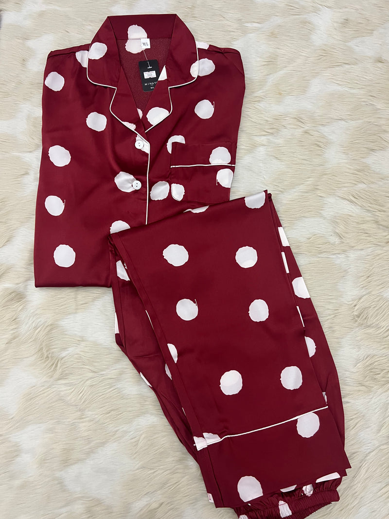 Pyjamas Élégants à Pois - Confort et Style
