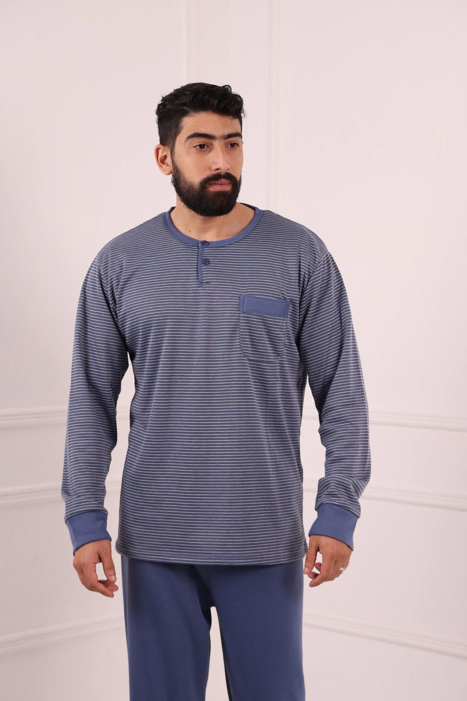 Pyjama homme coton bleu foncé Maroc