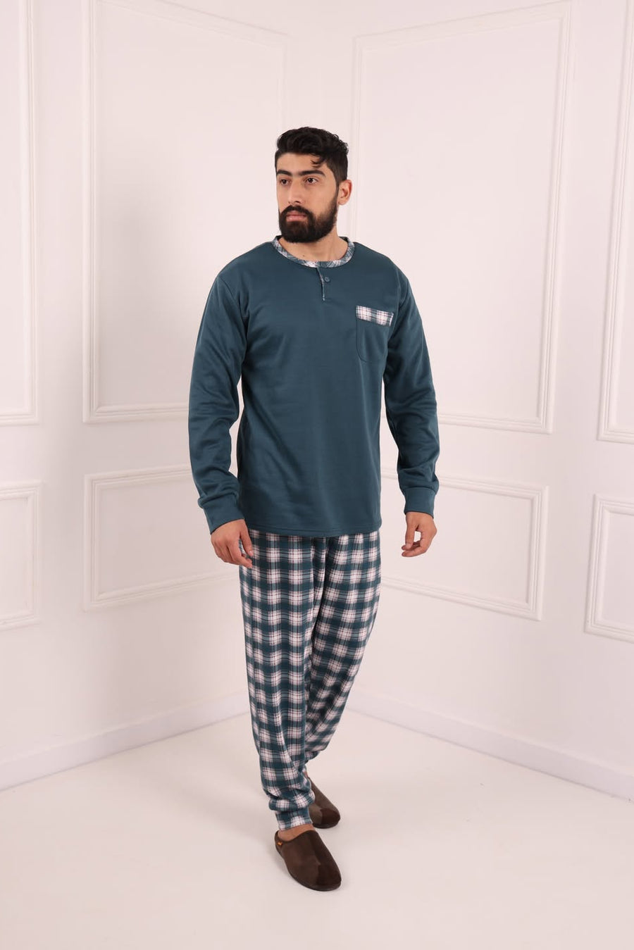 Pyjama Homme Hiver Carreaux – Coton Premium (KF 47)