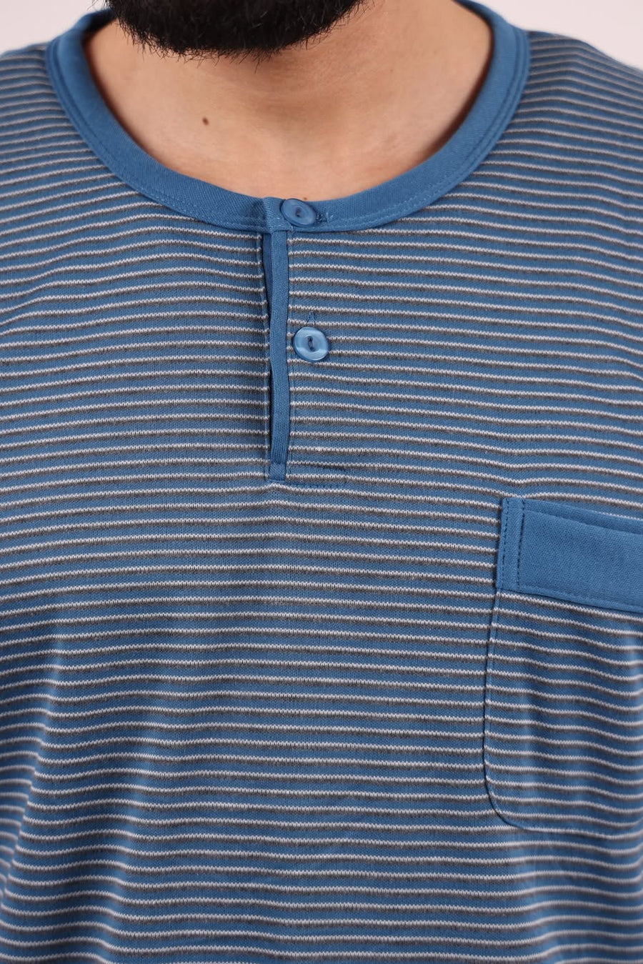 Pyjama Homme Hiver Bleu Ciel Confort & Style – Coton Premium (KF 48)