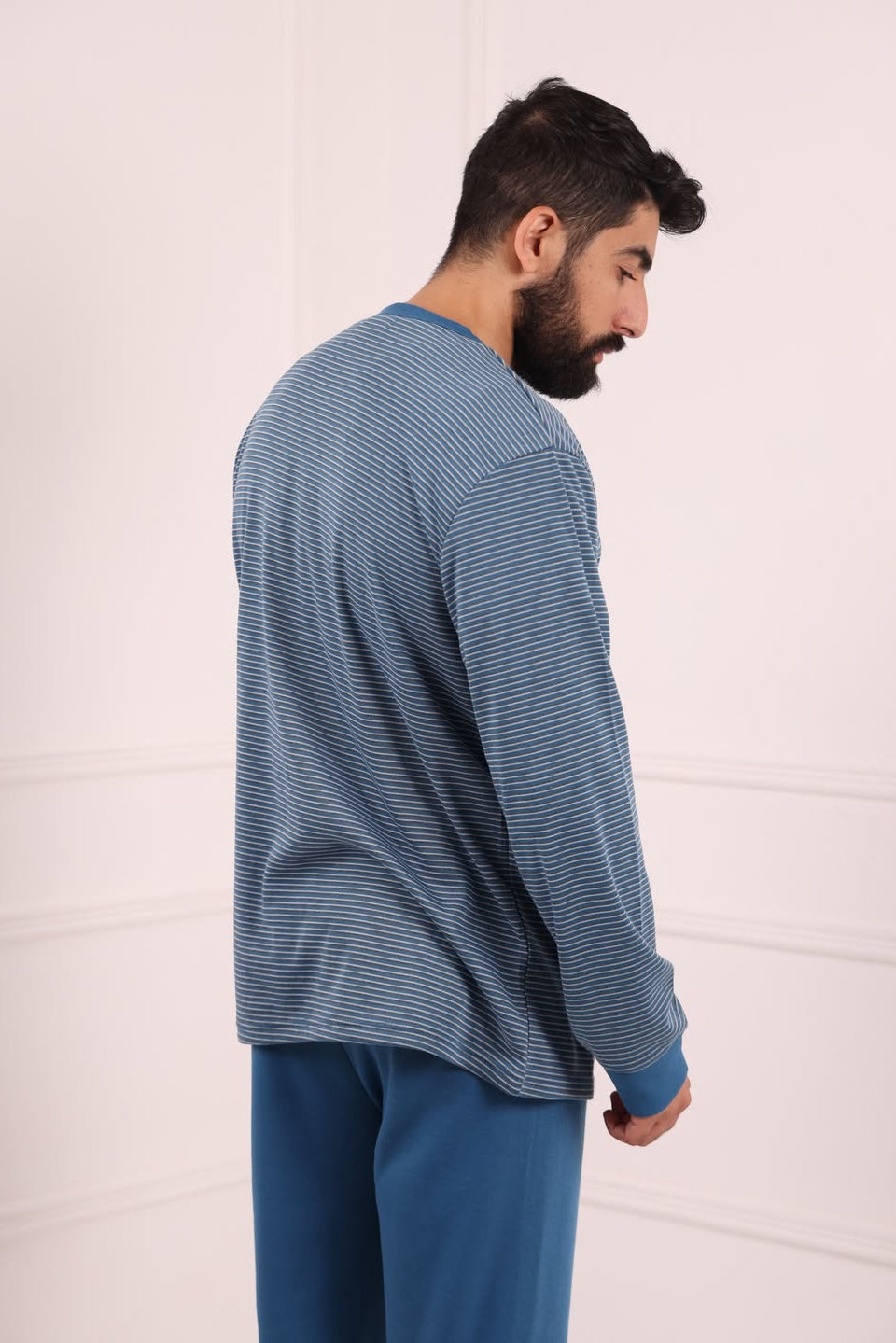 Pyjama chaud homme hiver bleu Maroc