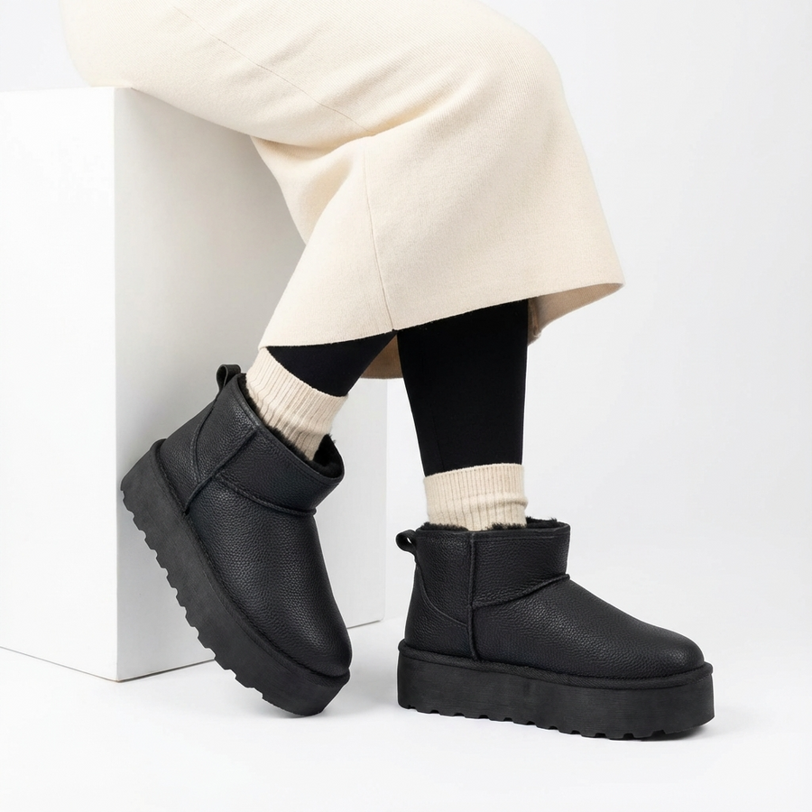 Bottines Fille Noires Fourrées – Importées d’Espagne 🇪🇸