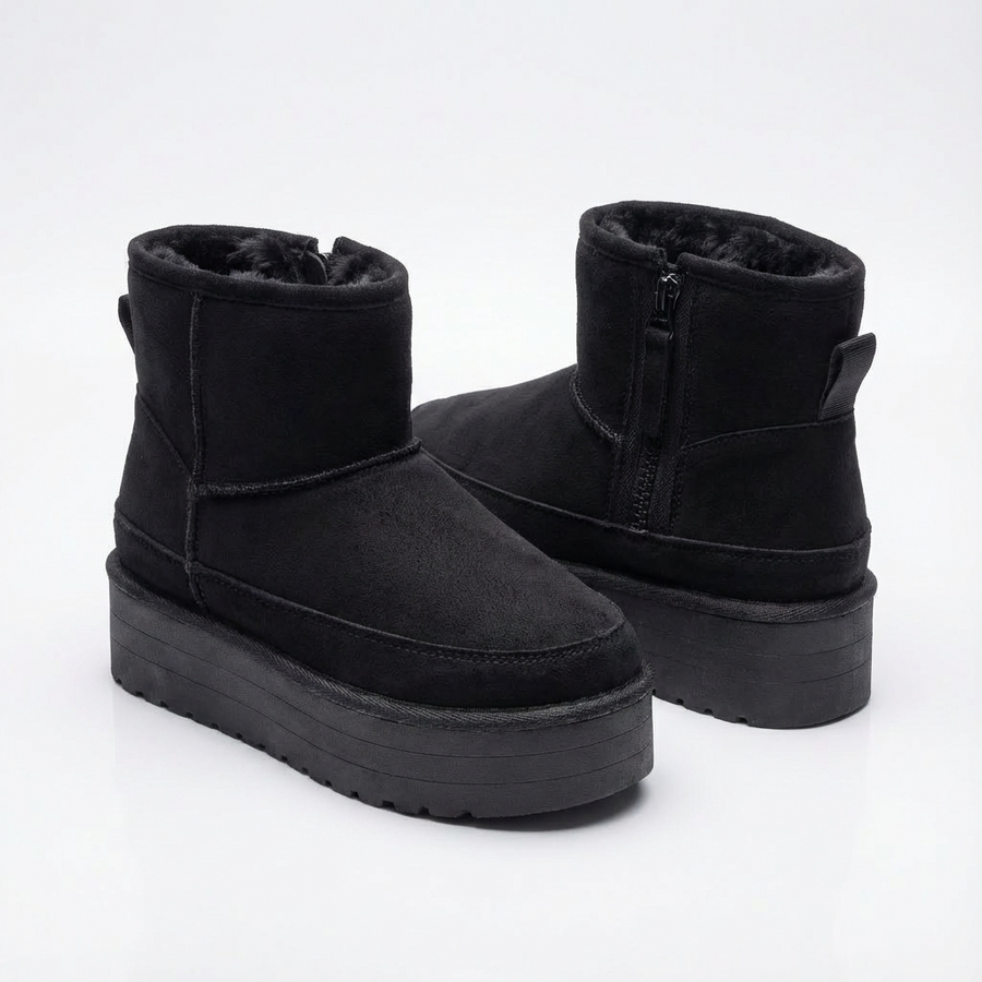 Bottines Fille Noir Fourrées – Importées d’Espagne 🇪🇸