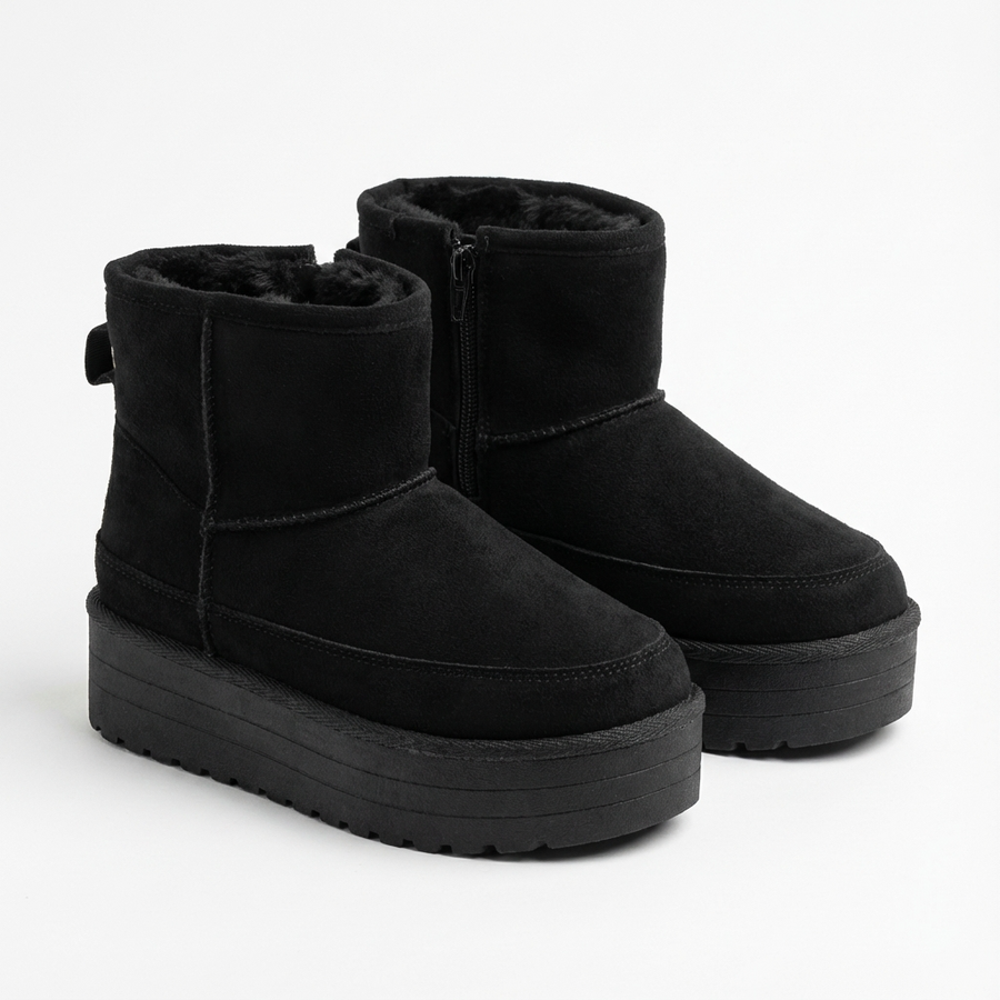 Bottines Fille Noir Fourrées – Importées d’Espagne 🇪🇸