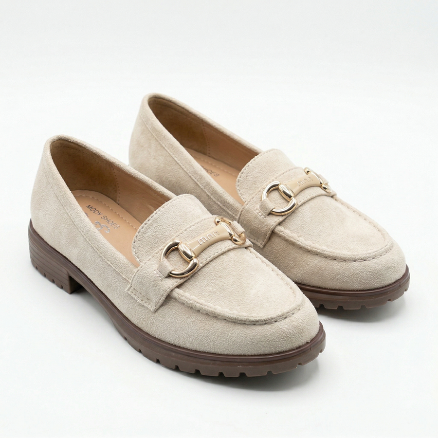 Mocassins femme en velours Cream Beige – Importé d’Espagne 🇪🇸