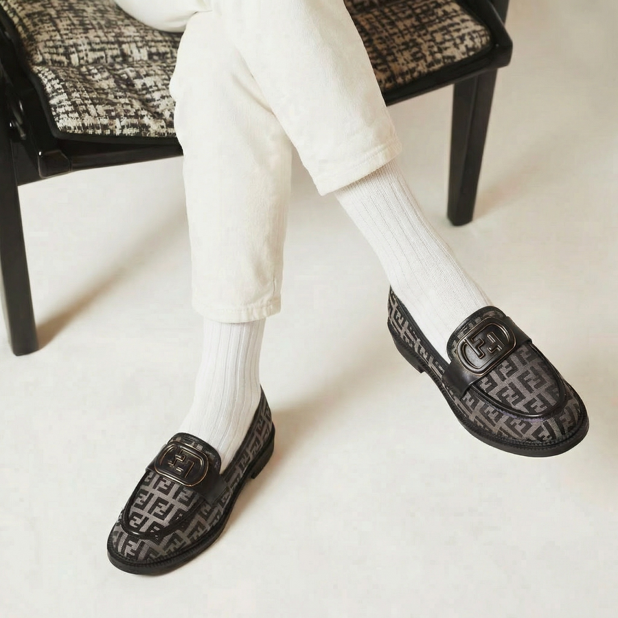 Mocassins Femme Gris & Noir – Fabriqué en Espagne 🇪🇸