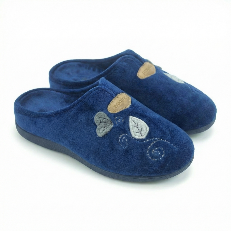 Pantoufles Femme Hiver Bleu Marine – Importées d’Espagne 🇪🇸