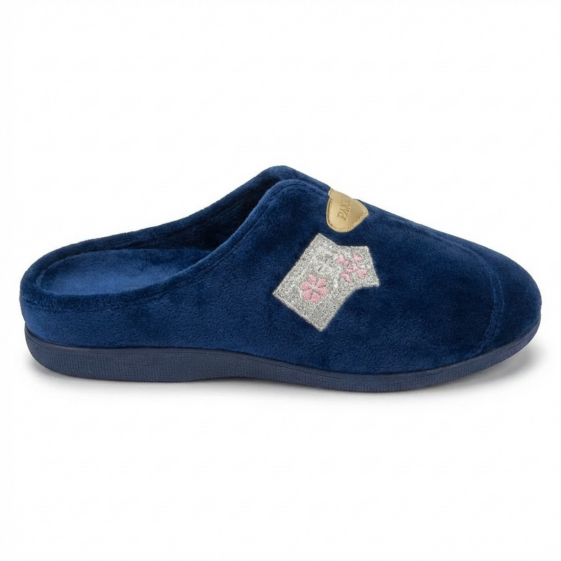 Pantoufles Femme Hiver Confort Bleu Marine – Importées d’Espagne