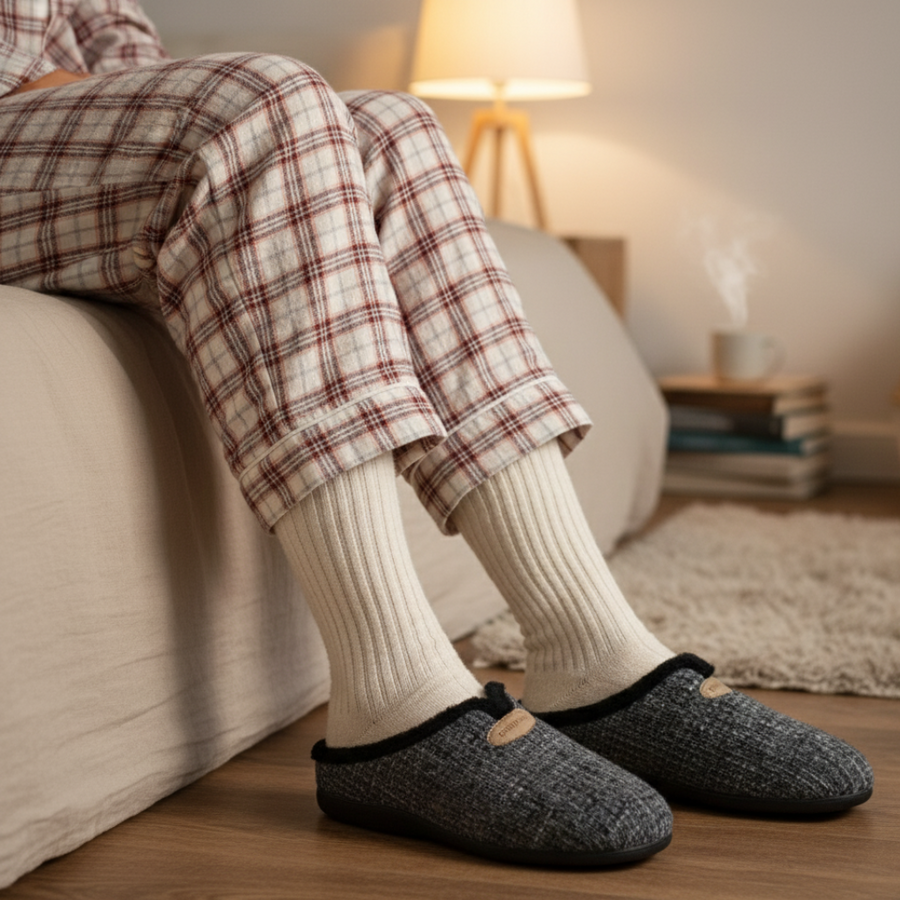 Chaussons Femme Hiver Gris Texturé – Importés d’Espagne - PN247583