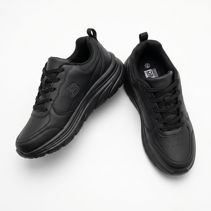 Sneakers Homme Noires Wide Fit “Double Memory” – Importées d’Espagne 🇪🇸