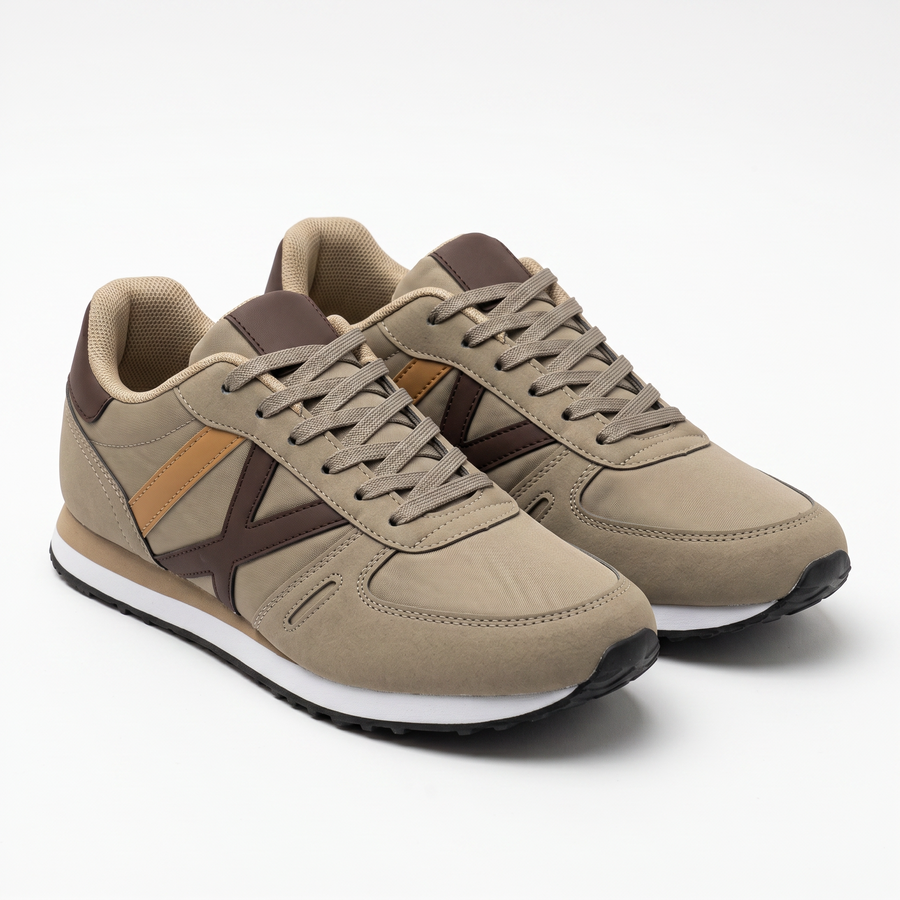 Baskets Homme Sport Chic – Importées d’Espagne 🇪🇸 – Taupe & Marron