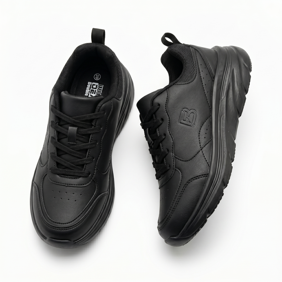 Sneakers Homme Noires Wide Fit “Double Memory” – Importées d’Espagne 🇪🇸