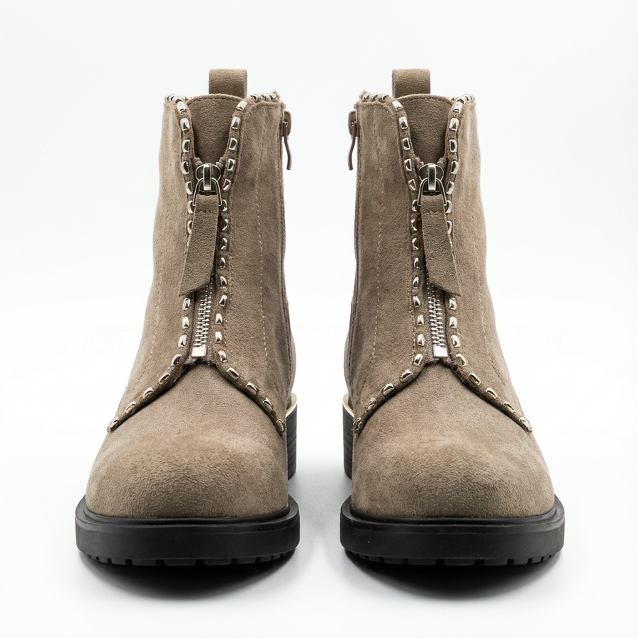 Bottines Femme en Suédine Taupe – Importées d’Espagne 🇪🇸