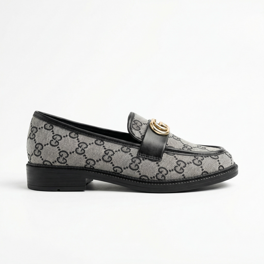 Mocassins Femme Gris & Noir – Fabriqué en Espagne 🇪🇸