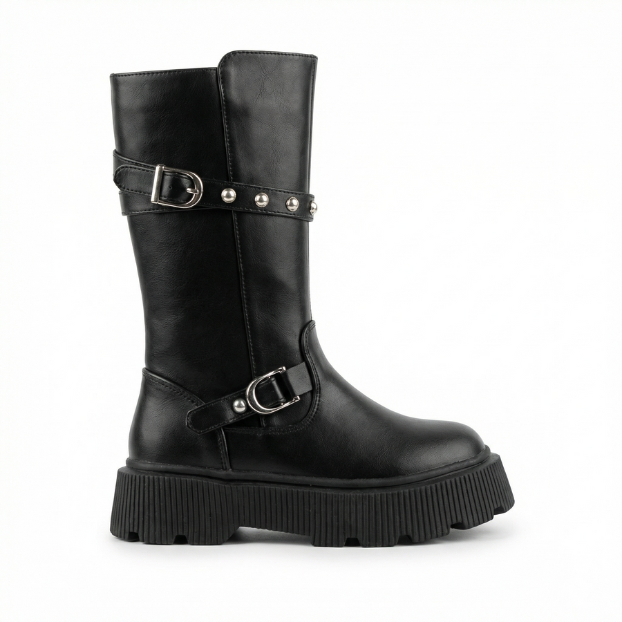 Bottes biker fille noires – Importées d’Espagne 🇪🇸