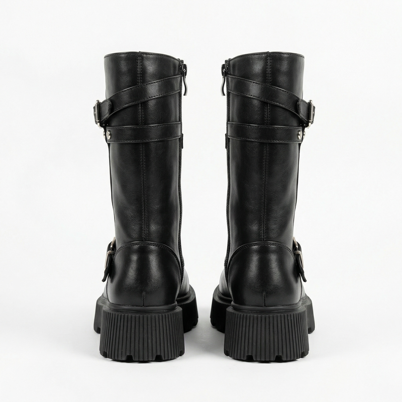 Bottes biker fille noires – Importées d’Espagne 🇪🇸