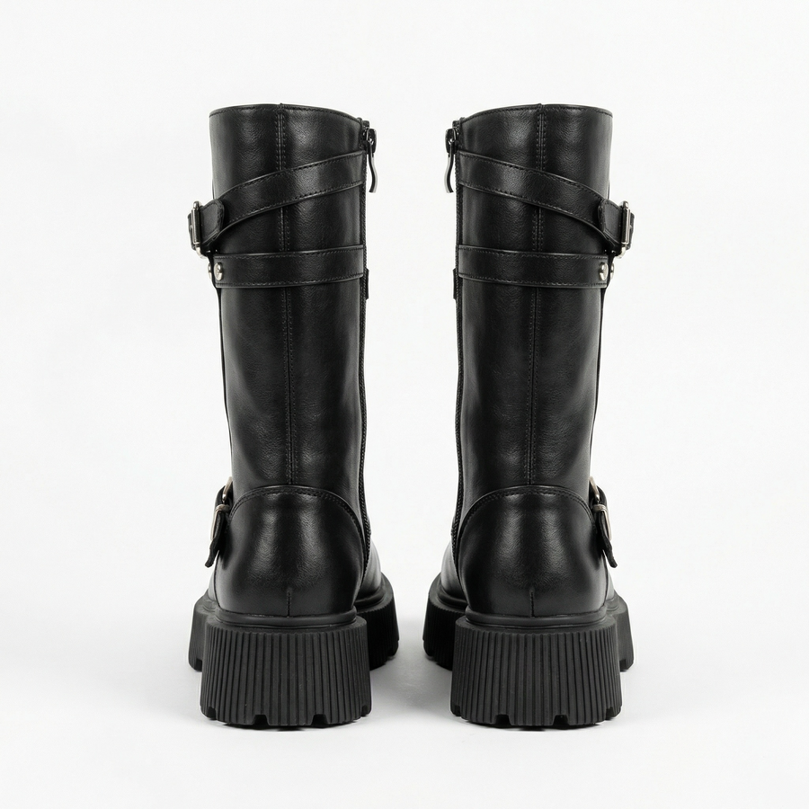 Bottes biker fille noires – Importées d’Espagne 🇪🇸