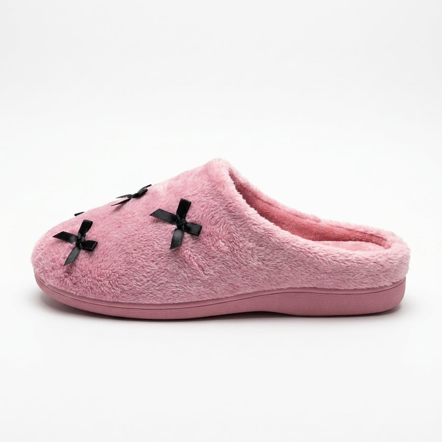Pantoufles Femme Hiver PANMODA – made in spain 🇪🇸 – Rose Nœuds