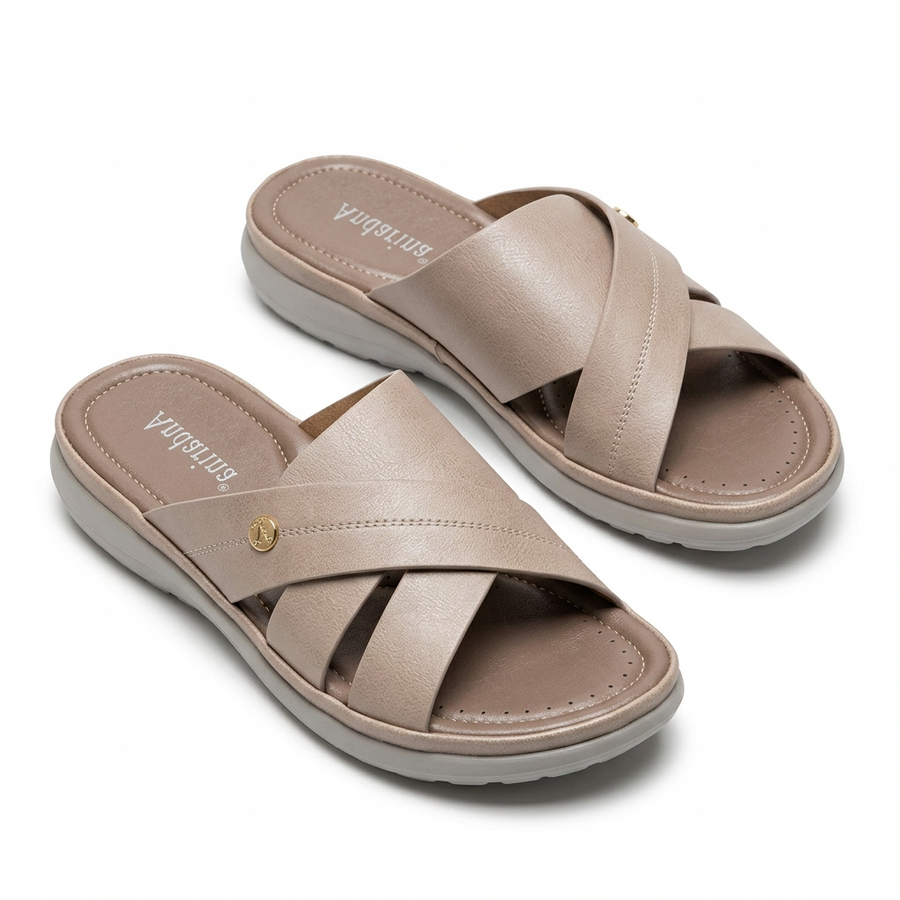 Sandales Femme Andarina – Brides Croisées – Importées d'Espagne 🇪🇸 – Taupe