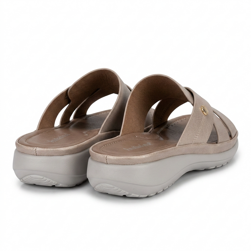 Sandales Femme Andarina – Brides Croisées Taupe – Importées d'Espagne 🇪🇸