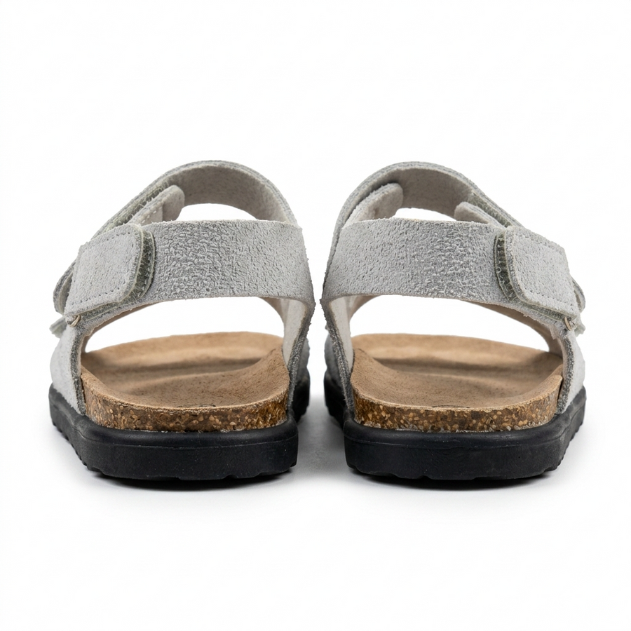 Sandale Enfant Anatomique Double Velcro – Gris Clair – Importées d'Espagne 🇪🇸