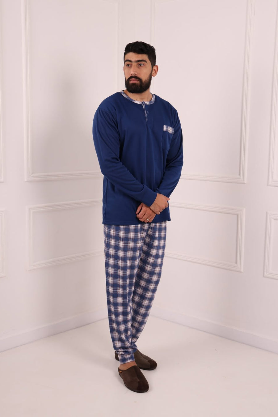 Pyjama Homme Hiver Carreaux – Coton Premium (KF 47)