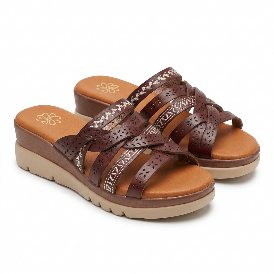 Sandales Femme Tressées Multi-Brides – Importées d'Espagne 🇪🇸 – Marron