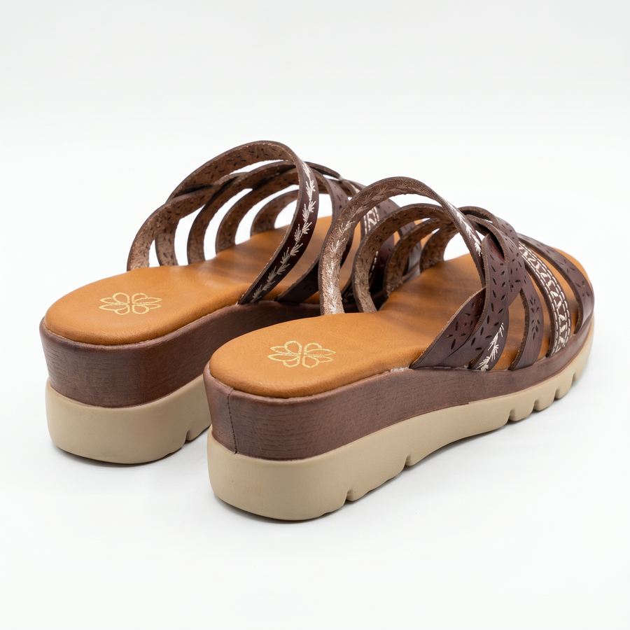 Sandales Femme Tressées Multi-Brides – Importées d'Espagne 🇪🇸 – Marron
