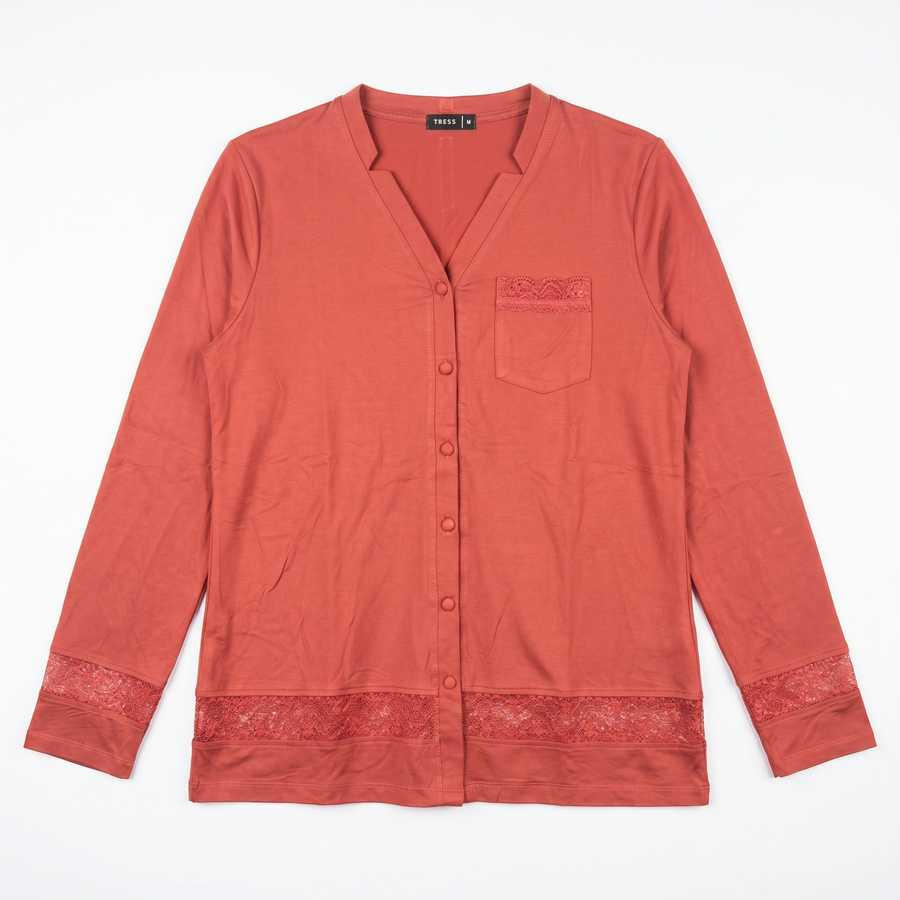 Pyjama Tress Femme Terracotta Élégant – Importé d’Espagne 🇪🇸