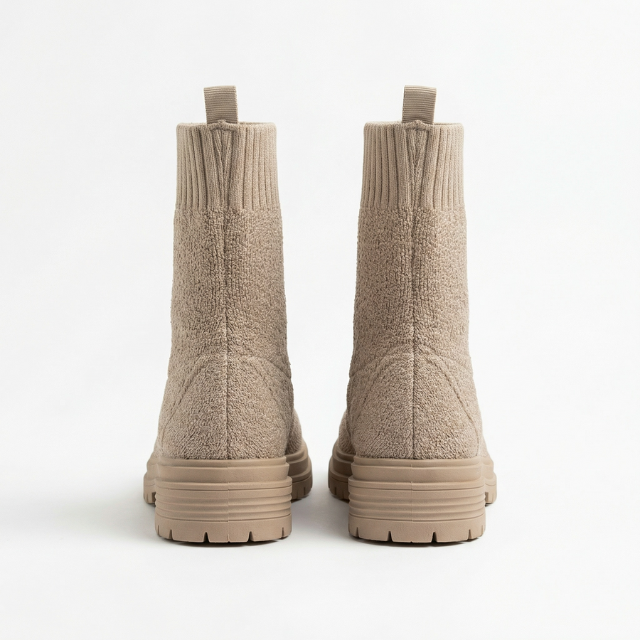 Bottines Femme beige Style Chaussette – Importées d’Espagne 🇪🇸