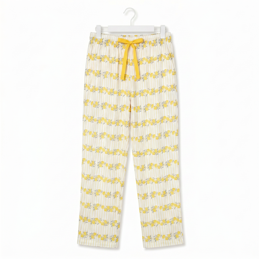 Pyjama Tress Femme Crème & Jaune – Importé d’Espagne 🇪🇸