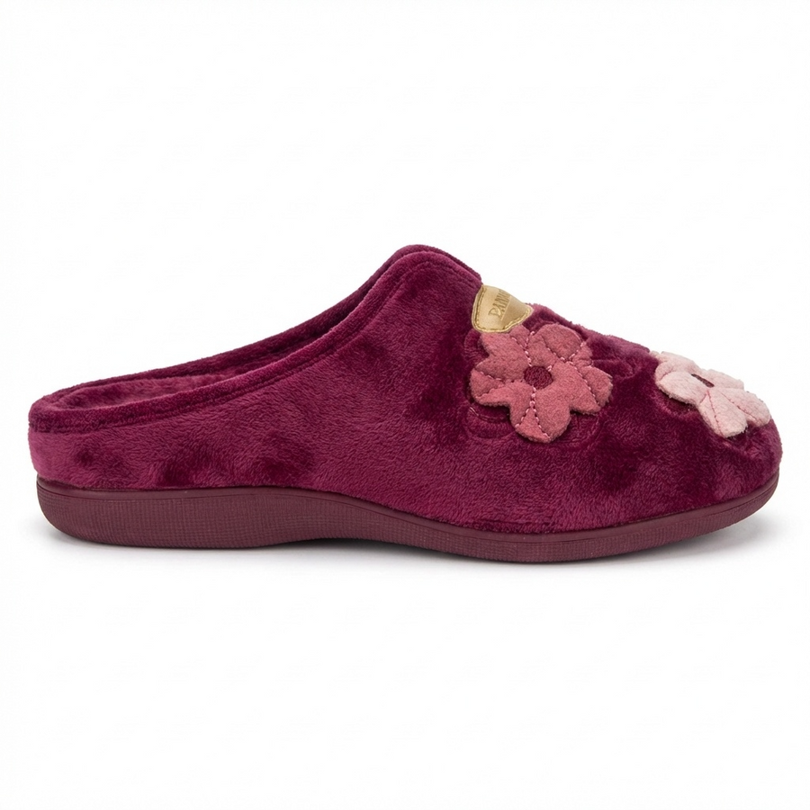 Pantoufles Femme Hiver Confort Bordeaux Velours | Importées d’Espagne