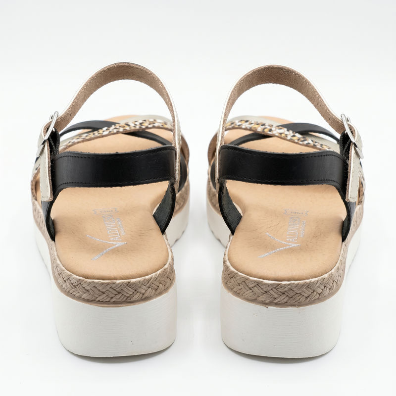 Sandale Femme VALDIVIESO – Léopard Noir Or – Fabriquées en Espagne 🇪🇸