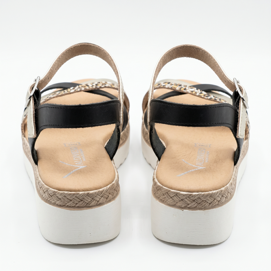 Sandale Femme VALDIVIESO – Fabriquées en Espagne 🇪🇸 – Léopard Noir Or