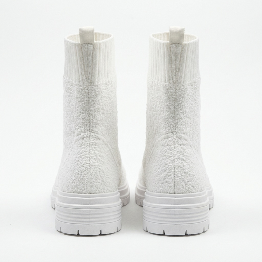 Bottines Femme Blanches Style Chaussette – Importées d’Espagne 🇪🇸