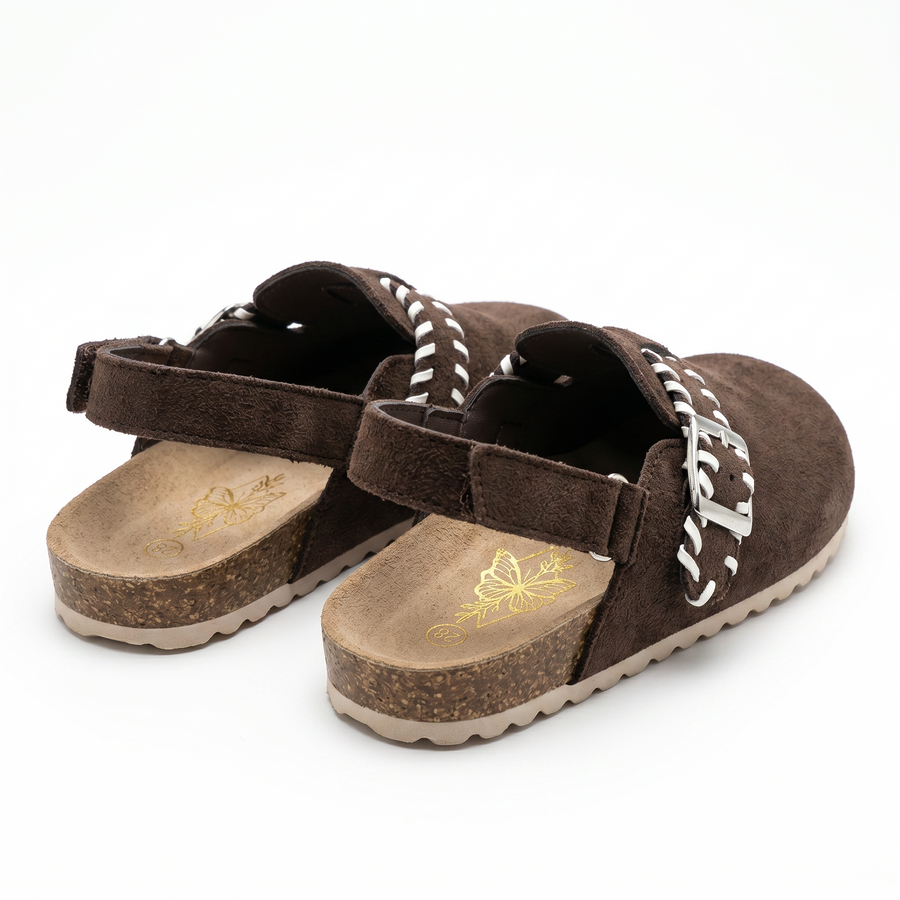 Sabots Fille Bohème Chic Marron – Importées d’Espagne 🇪🇸