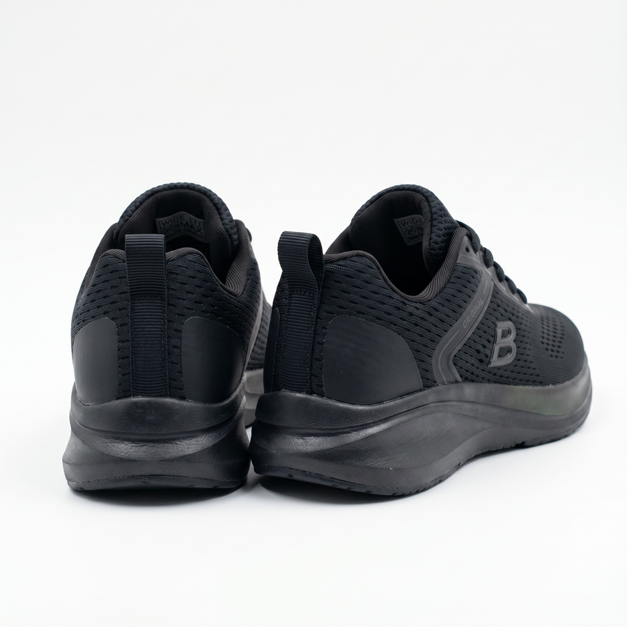 Sneakers Femme Sport – Double Memory Wide Fit – Importées d’Espagne 🇪🇸 – Noir